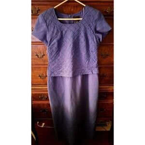 Positive Attitude Size 12P Linen Blend Floor Length Beaded Dress 38” Bust 36” W